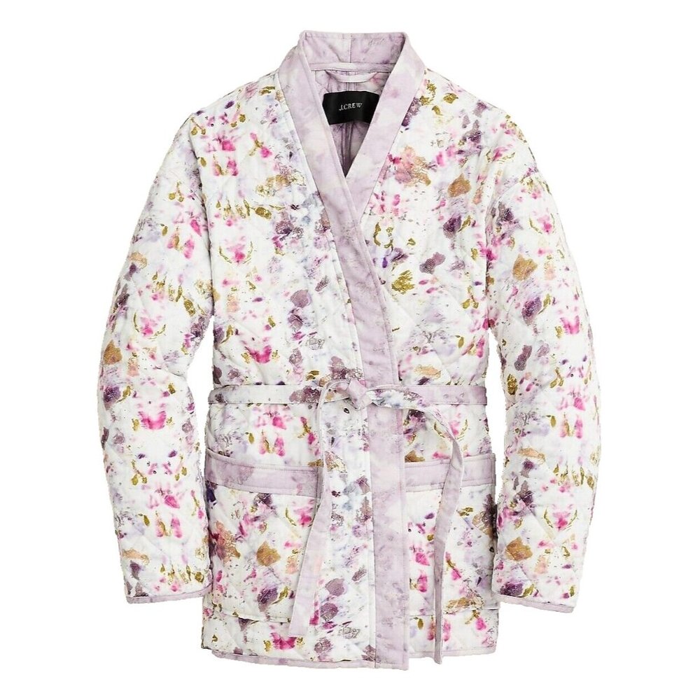 NWT Flora Obscura x J.Crew Floral Quilted Reversible Wrap Jacket PrimaLoft S